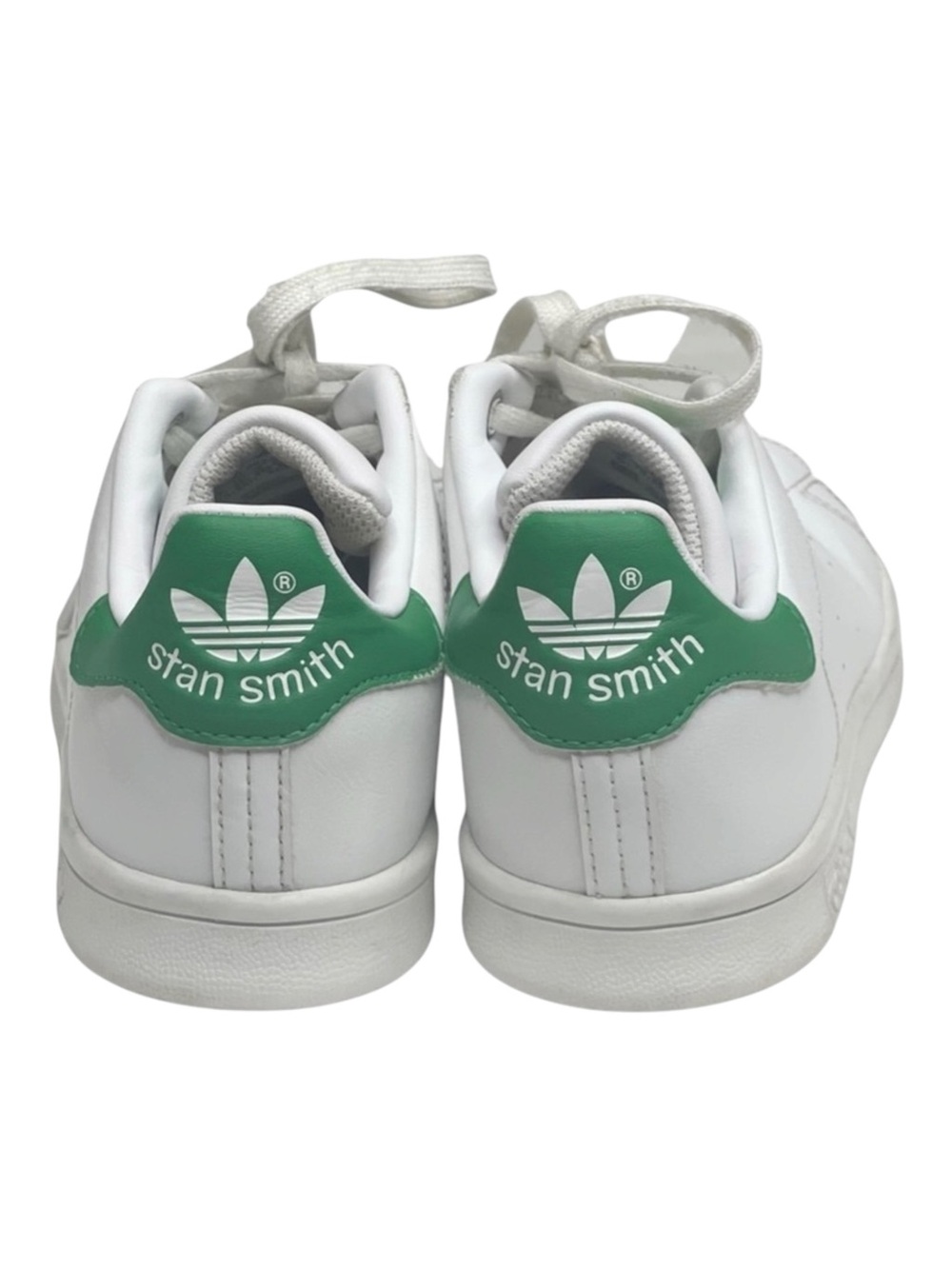 Adidas ★ Stan Smith Vegan Tennis Shoes Sneakers ★ Cloud White Green ★ Girl’s 2M - Picture 4 of 16